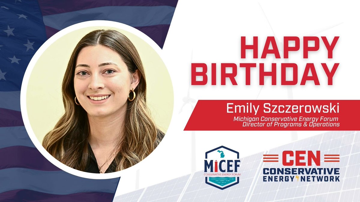 ConsEnergyNet's tweet image. Today we are wishing a very Happy Birthday to Emily Pallarito Szczerowski! Emily serves the @MI_CEF team as the Director of Programs and Operations. We are thankful for all that you do!! 🎂

#HBDFromCEN