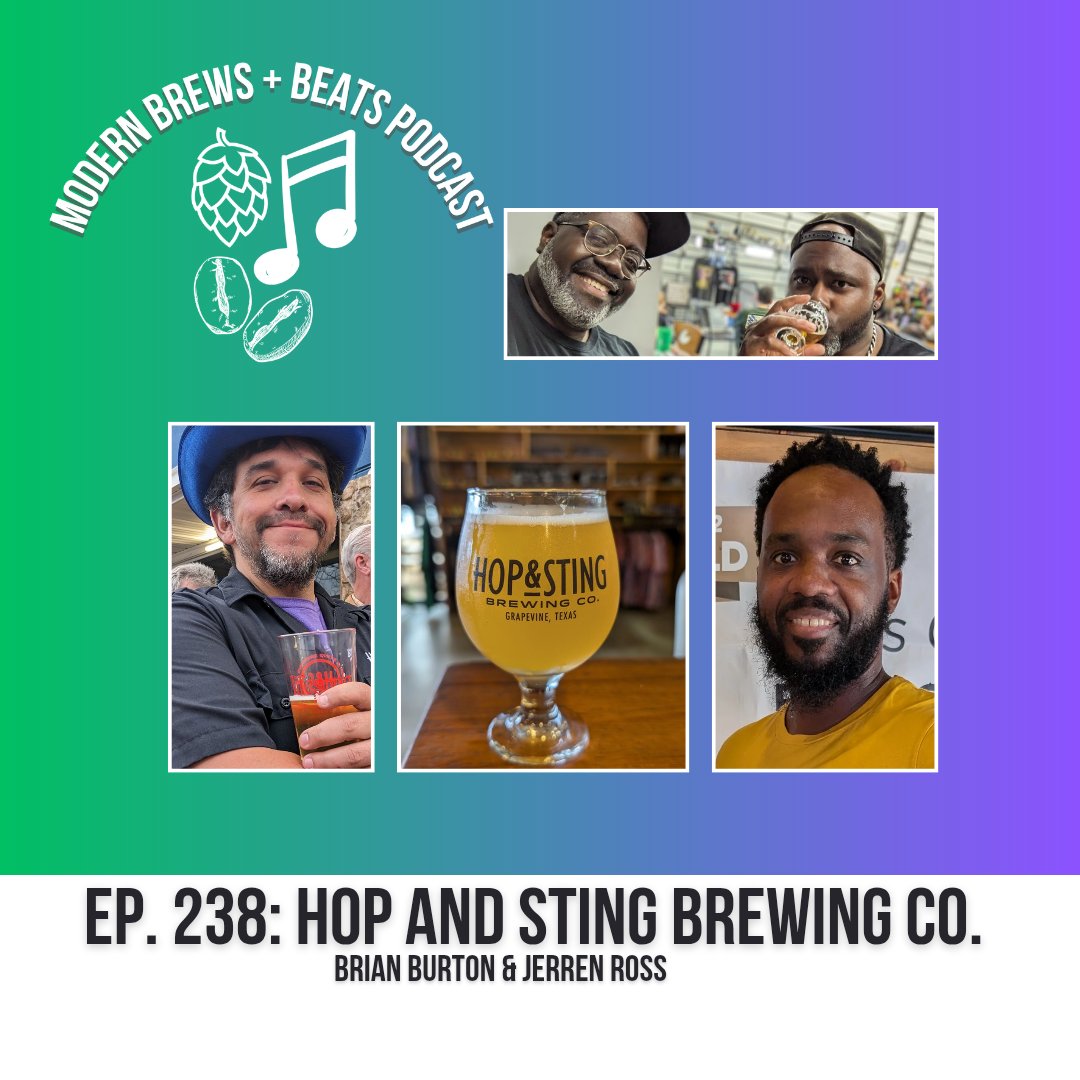 On episode 283 of <a href="/MBrewsBeats/">Modern Brews + Beats Podcast 🍻🎶</a>, we spoke with Brian Burton and Jerren Ross of <a href="/hopandsting/">Hop & Sting Brewing Co.</a> on their top sellers as well as new beers you should try. Of course there's a little music in the set, too. Listen wherever you enjoy the audio podcasts. 

<a href="/KooTonyD/">Anthony Paul Dunn ✊🏾</a> #podcast
