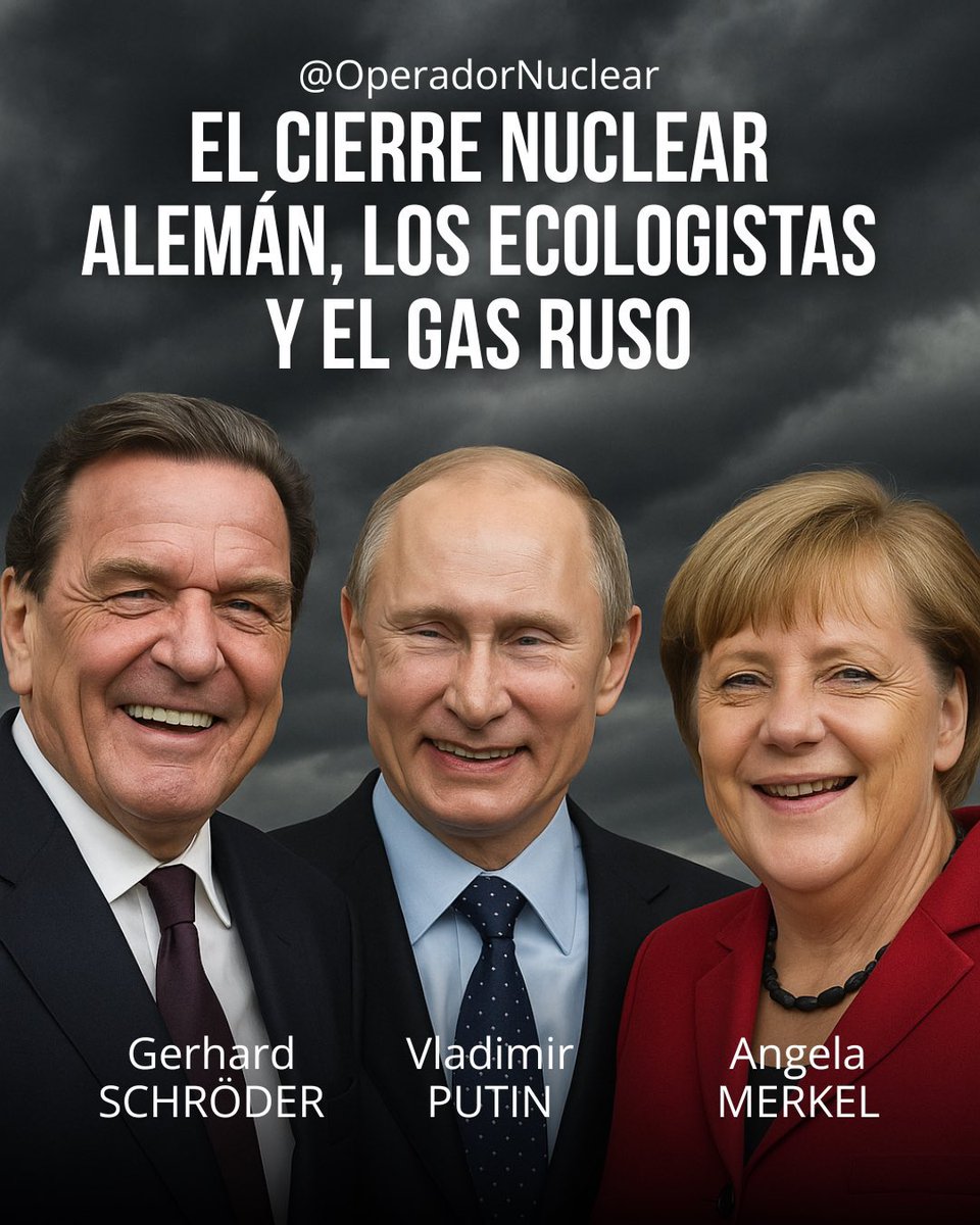 OperadorNuclear's tweet image. En 2000, el canciller Gerhard Schröder, en coalición con Los Verdes, pactó el cierre progresivo de las centrales nucleares. Esa decisión garantizaba que el hueco lo llenarían sobre las energías renovables y, en gran parte, el gas de Gazprom, la gasista pública rusa.

Semanas…