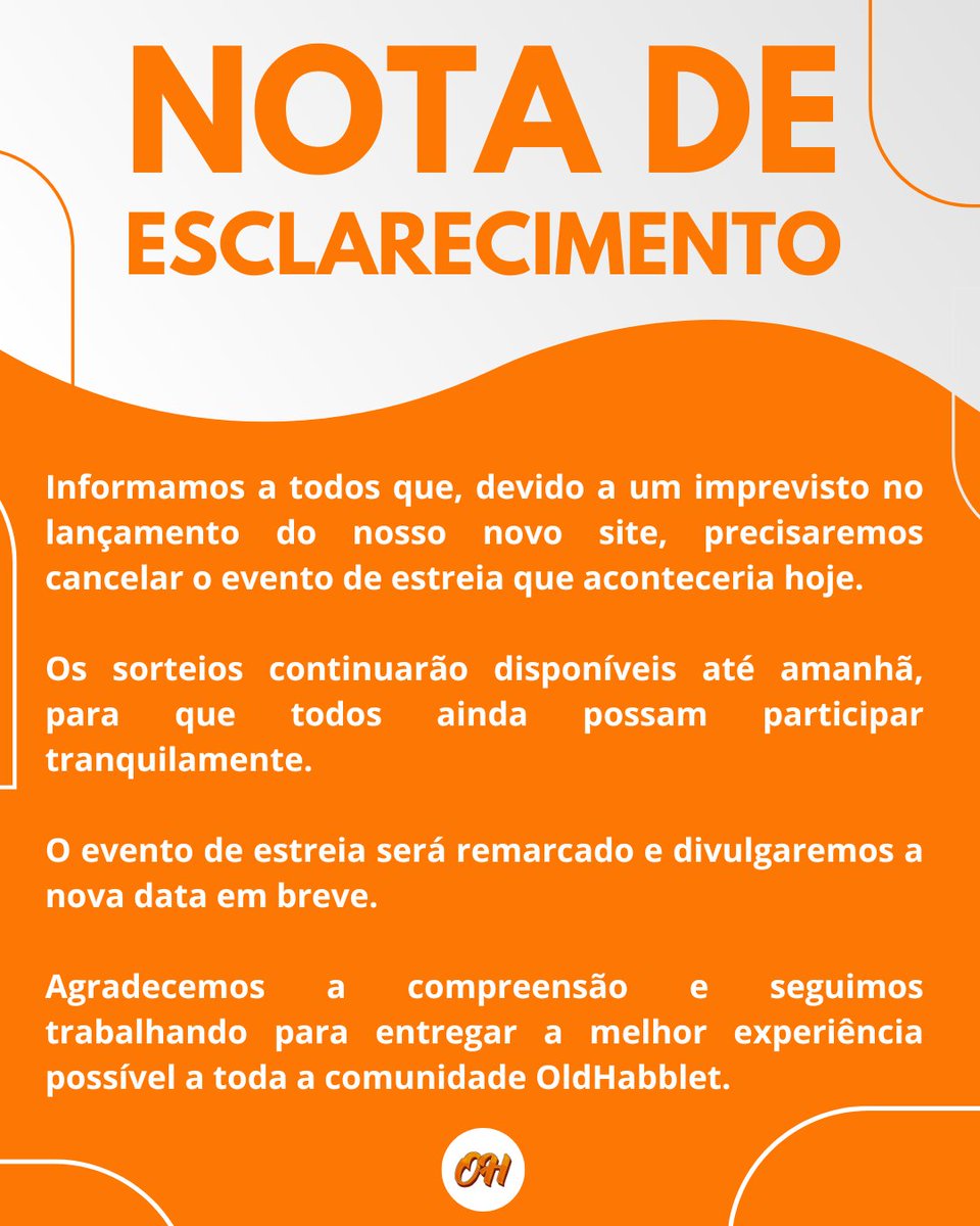 🚨 Nota de esclarecimento sobre o evento de ESTREIA.