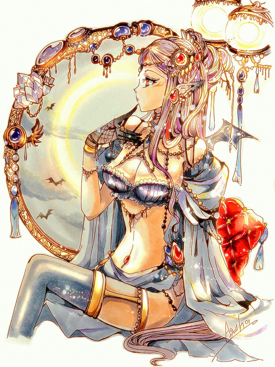 インスタ用に、この前コピックで描いたイラストを再度いじった😑 コレ