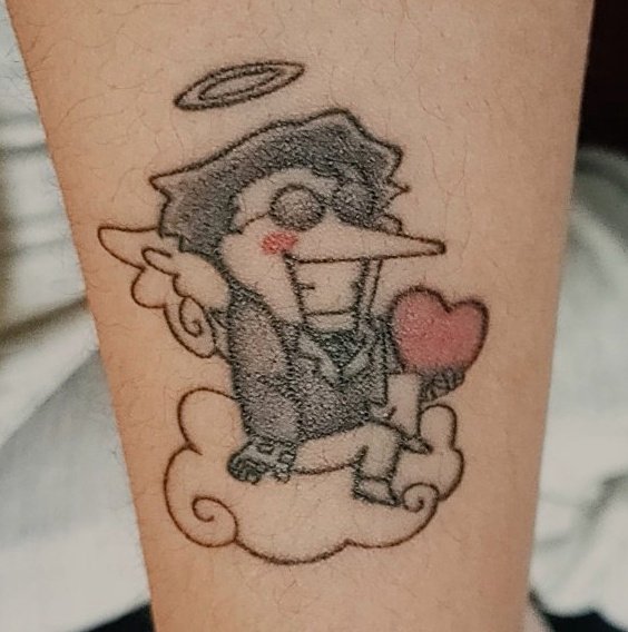 kreamlycakes's tweet image. Finally got #spamton on my skin! nwn
Drawing made by me, based on the fangamer shorts. 🩷💛