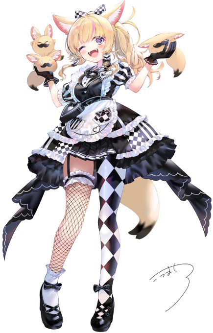 アメリカンダイナー風衣装なポルカちゃん🎪 #絵まる 