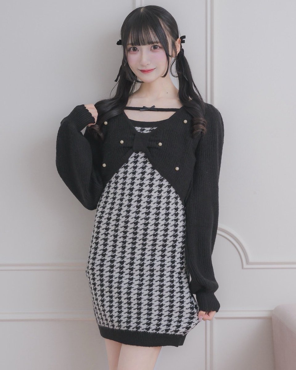 節約 【 pium 】レイヤードケーブルニット ルミネ限定カラー ブラック