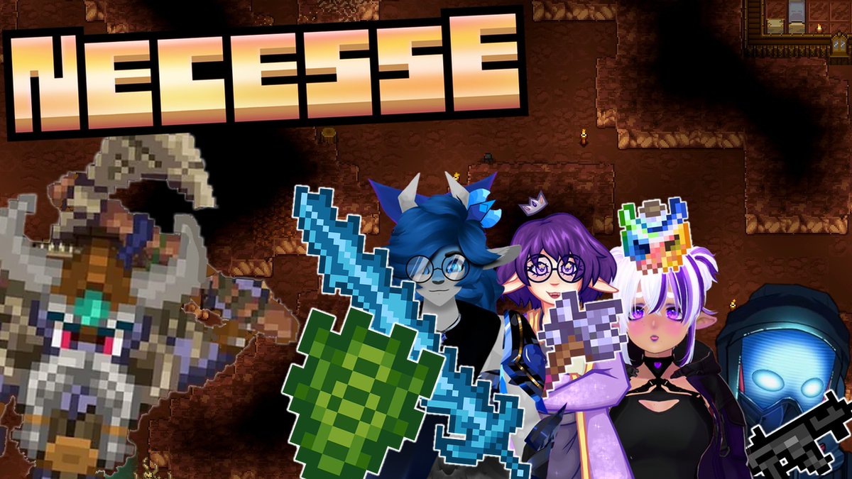 _DefaultSetting's tweet image. Boss 4? More like... OUT the DOOR... 

I&apos;m sorry ○|￣|_ 

Necesse CO-OP w/ VFreak-quency!
@m0na
@TheSnugBug_
@RenDaKid