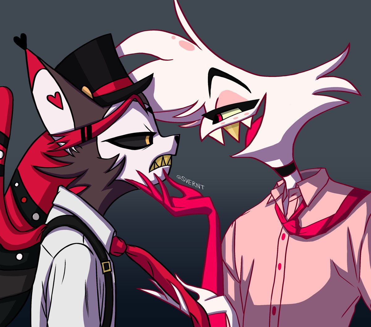 uyebanpointno's tweet photo. art Husk x Angel
#HazbinHotel #hazbinhotelseason2 #hask #angeldust #HuskxAngel #art https://t.co/QOsJ4WvGcK