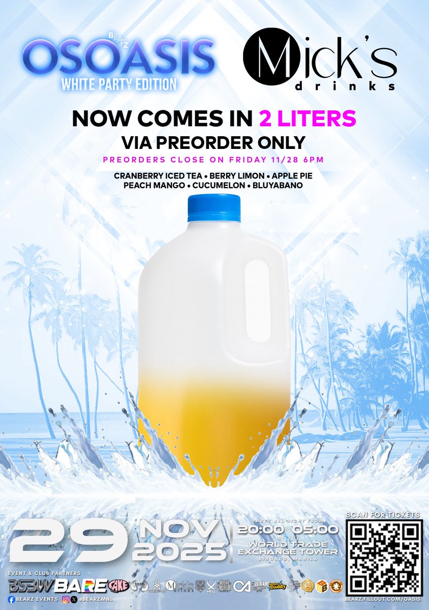 Bulbasaurado's tweet image. Skip the long lines for drinks this coming OSOasis 4 with #MicksDrinks in 2Liters 🤤🤤

Only available via preorder until Friday, 11/28 😏😏😏