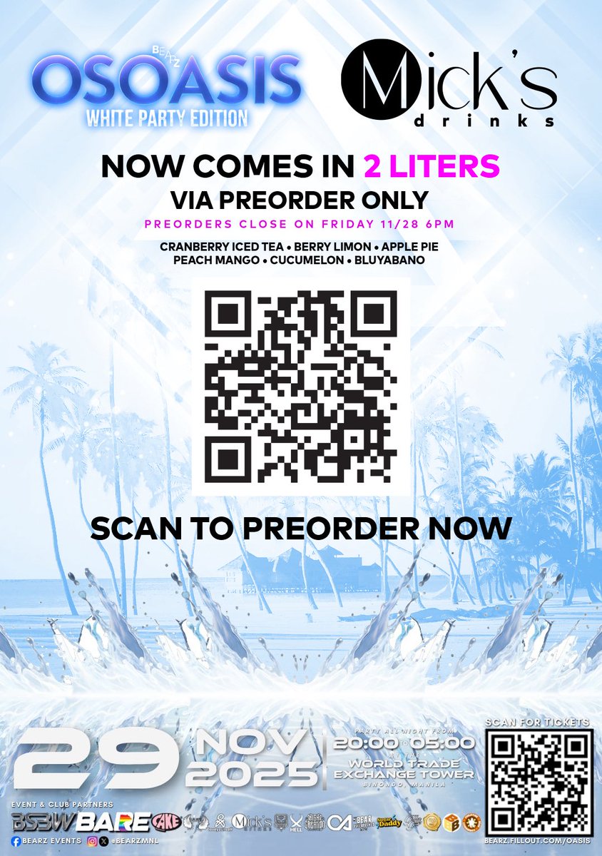 Bulbasaurado's tweet image. Skip the long lines for drinks this coming OSOasis 4 with #MicksDrinks in 2Liters 🤤🤤

Only available via preorder until Friday, 11/28 😏😏😏