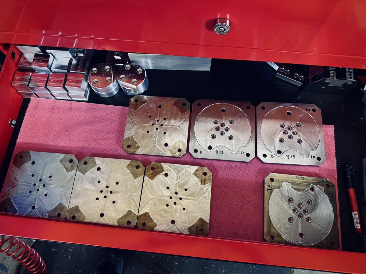 Respect the weekend WIP.

Custom built 17-4 H900 Schunk air distribution plates, flat/parallel to 0.001 micron (well, soon/ these are in various roughing stages)