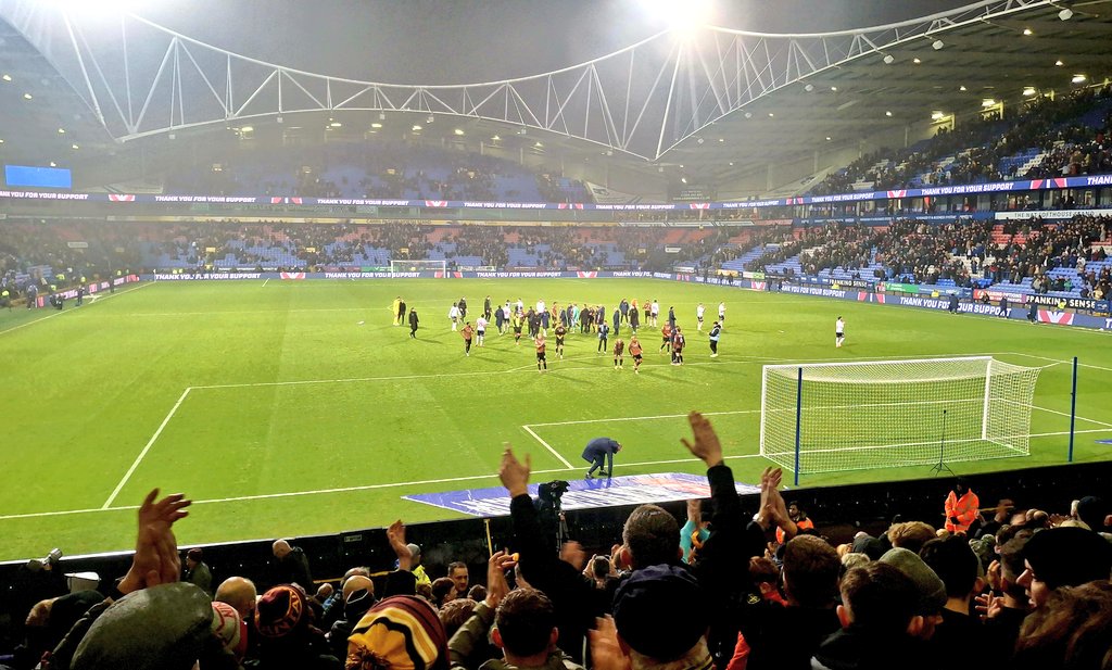 Addybak's tweet image. Bolton Wanderers 0 - 0 CITY
League One
Att 26,473 (5,007 #bcafc)

Neither keeper had a great deal to do which, in itself, shows how well City played second half against a side lookimg for their ninth straight home win. Another big game atmosphere and up to second. Not too shabby!