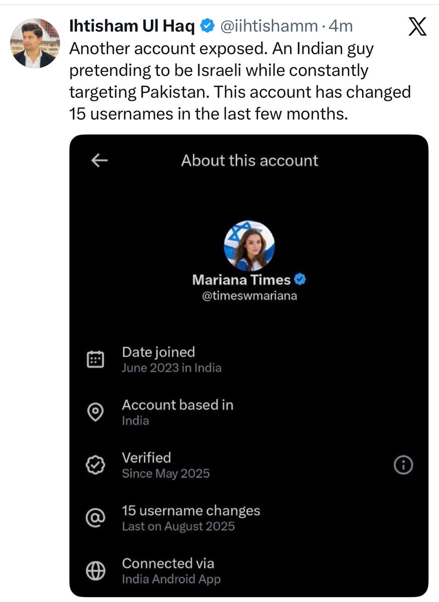FuckedUpYogis's tweet photo. Pro-Israel account: India 🇮🇳

Anti-Israel account: Also India 🇮🇳

The dead internet theory is true. It’s all just India https://t.co/9QDnOMqWU8