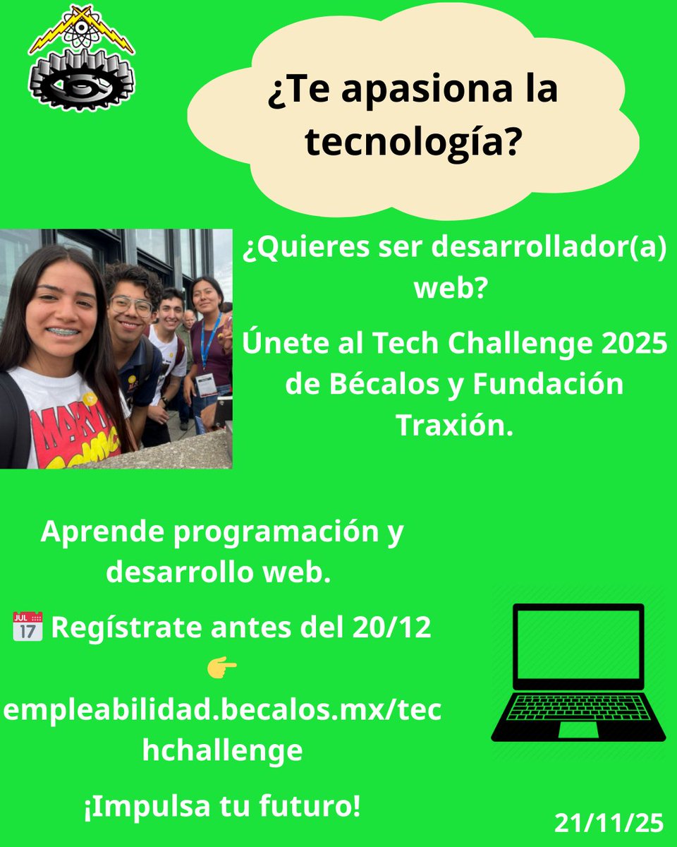 CECyT10_Oficial's tweet image. 🚀¿Quieres ser desarrollador(a) web?  📷Únete al Tech Challenge 2025 de Bécalos y Fundación Traxión.  📷Consulta las bases 📷goo.su/Eszb3

📷¡Impulsa tu futuro!  #TechChallenge2025 #DesarrolloWeb #IA