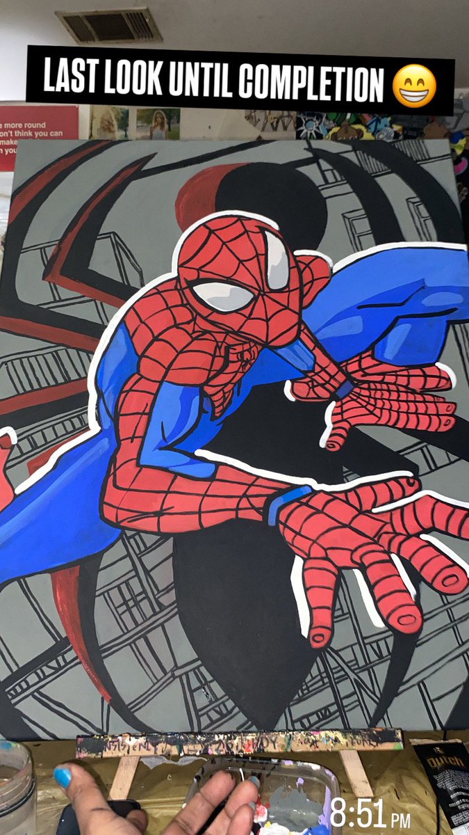 92sturdy's tweet image. LAST LOOK UNTIL COMPLETION 😁 #artist #fypage #spiderman #lastlook