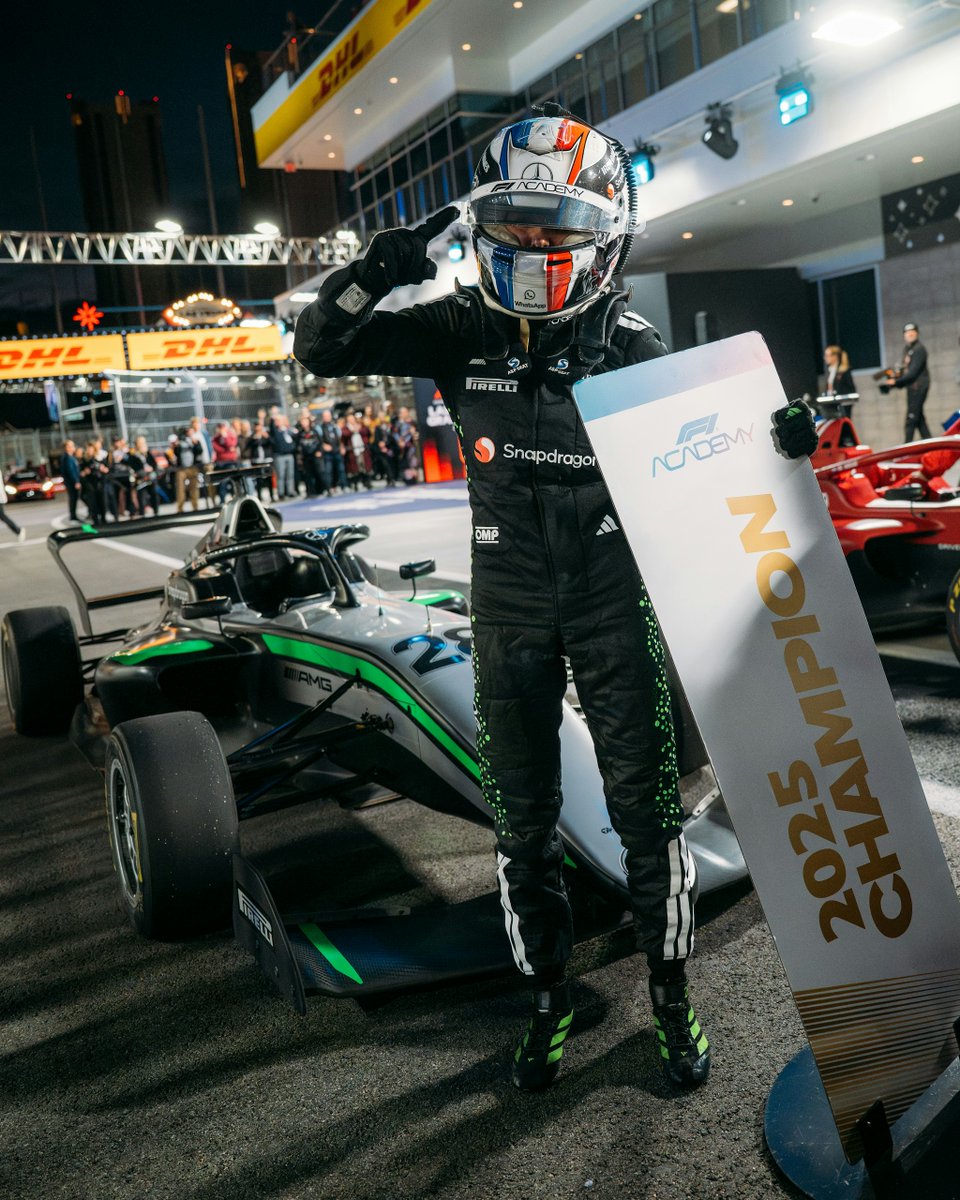 f1academy's tweet image. Every lap, every challenge, every second - all leading to this moment. 🤩 👑

#F1Academy #LasVegasGP