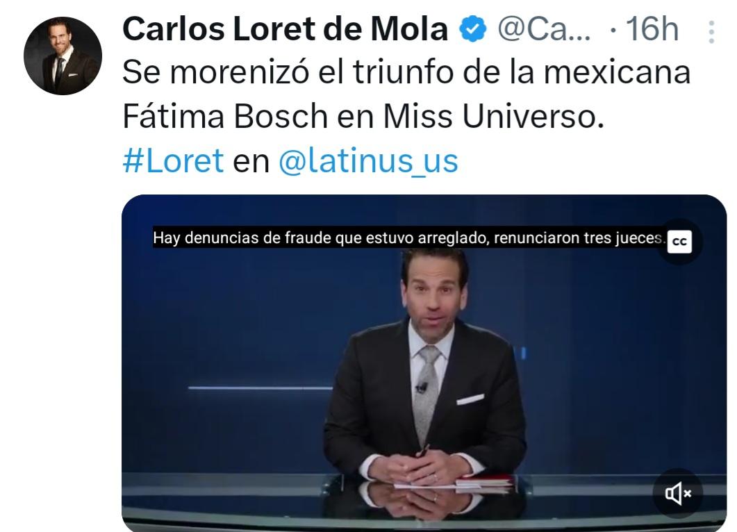 Monicao2712's tweet image. ¿Por qué Loretito @CarlosLoret anda tan enojado con el triunfo de @fatimaboschfdz?
Ahora resulta que “se morenizó” la victoria. 🤡
La verdad es que andan ardidos porque la reina de belleza se declaró admiradora de nuestra presidenta @Claudiashein.
Si hubiera dicho que admiraba a…