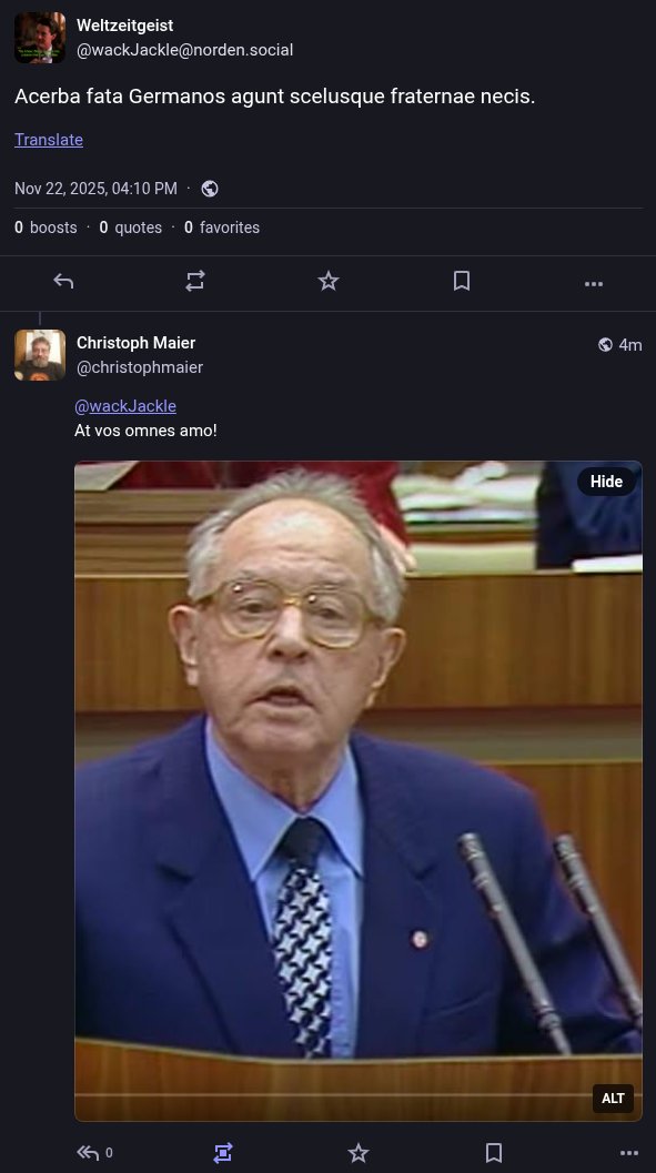 Allmählich bin ich in Sozialen Medien mit meinem Latein am Ende.