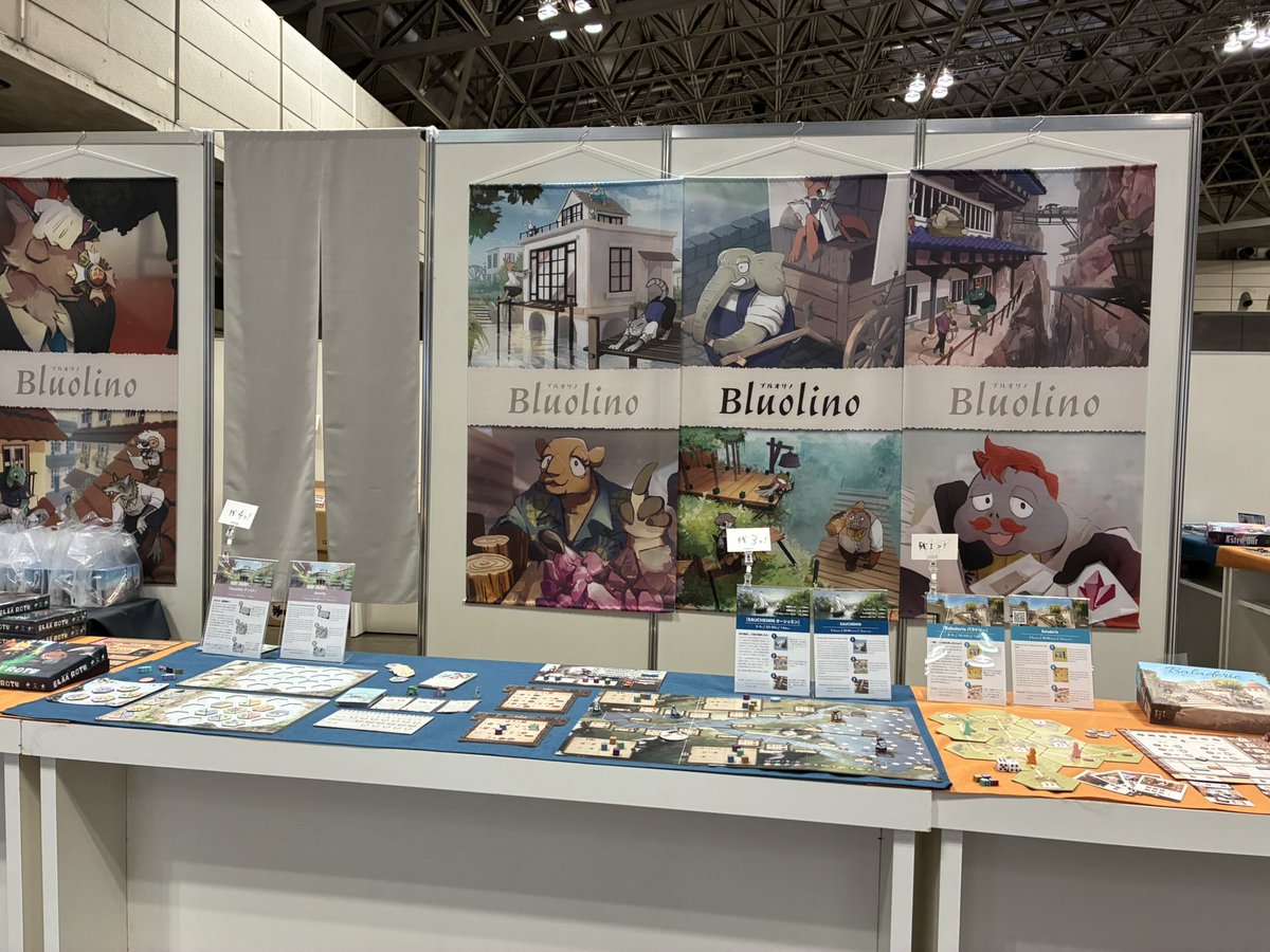 SuiWorks_dtp's tweet photo. ゲームマーケット2025秋

の2日目始まりました！！

今日は、新作『Blulino ブルオリノ』含め、若干数ながら全ての商品があります！

エリア86にてお待ちしております！ https://t.co/xfhybjdoBV