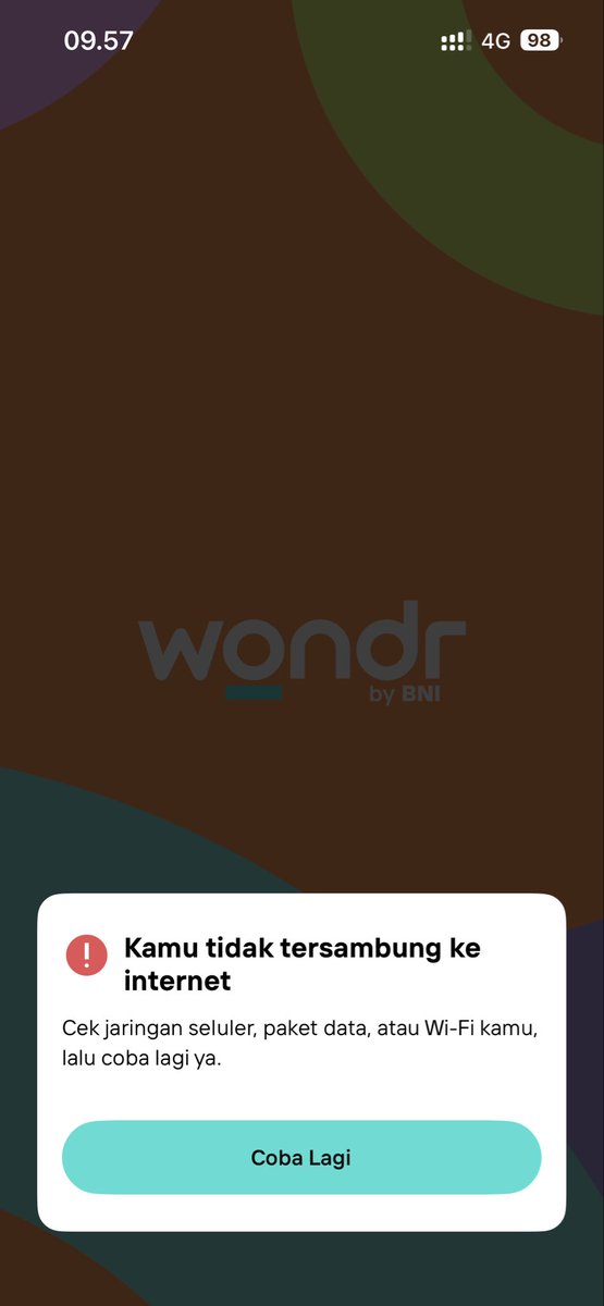 Amritanabs's tweet photo. Halo @BNICustomerCare @BNI ini kenapa ya aplikasi wonder? Dari semalam gabisa buat transaksi, padahal jaringan bagus aja dan bisa buka aplikasi atau m-banking lain. Punya suami saya juga gamasalah, tolong yaa https://t.co/Ts4YKaS2qT