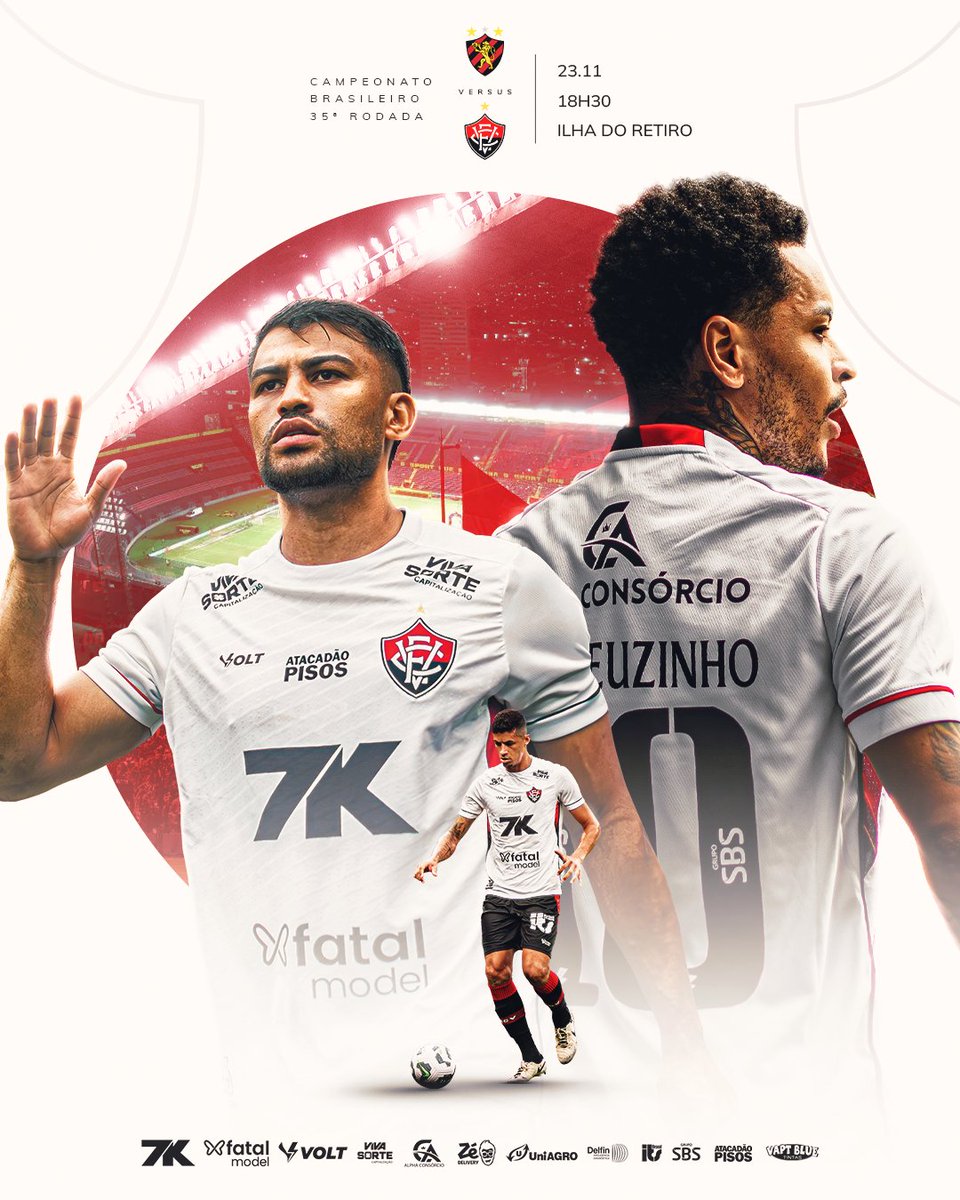O TEU PAVILHÃO NÓS VAMOS ERGUER!🔴⚫🦁

🆚: Sport
⏰: 18h30
🏟: Ilha do Retiro
📺: TV Vitória (react) e Premiere
🏆: Brasileirão 2025

#PegaLeão #PorNossaHistória #Brasileirão2025 #JogaremosJuntos