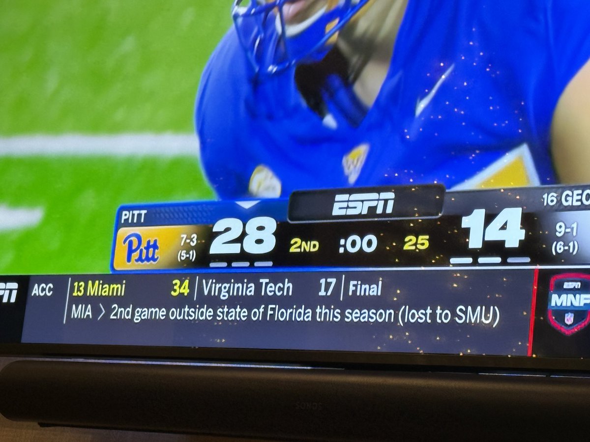 ItsAUThingBlog's tweet image. #Miami dominates #VirginiaTech and wins 34-17 … @espn goes with this byline; #Canes played (and beat) #NotreDame, #SouthFlorida and #Florida out of conference … but they want to keep talking about “only” one game out of state. 

It’s all a mission to devalue Miami as a team,…