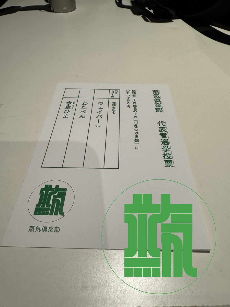 joukiclub's tweet photo. 【新書記長選挙情勢】22日夜時点で、3候補ともほぼ同数で拮抗している。貴方の1票できまる。第二回蒸気展覧会に向かえ。投票のほかに奇怪なコントもやっている。当日券もある。上演時間は70分で1日3回もやる。「第二回蒸気展覧会」2025/11/22-24 新宿眼科画廊地下 https://t.co/76ntK4iFxC https://t.co/wtmk9k0i6H