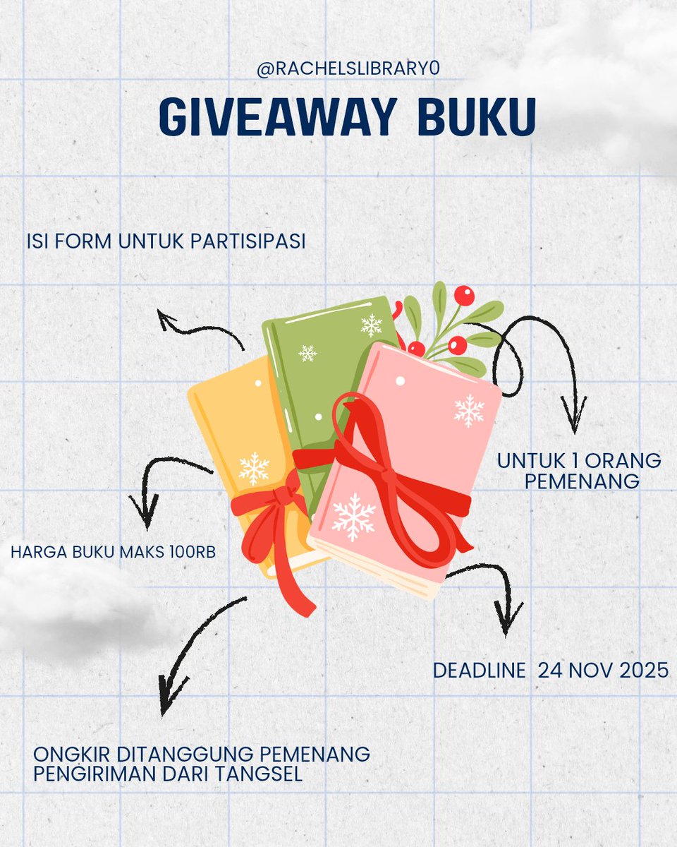 rachelslibrary0's tweet image. Karena hari ini wedding anniversary jadi aku mau membelikan 1 buku untuk 1 orang pemenang.

Info lengkap via gambar dan form untuk partisipasi ada di bawah ini. Good luck ya 🫶🏻

forms.gle/vTdk1qt7vLCzAG…