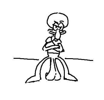 what if squigward curled up his middle tentacles like this