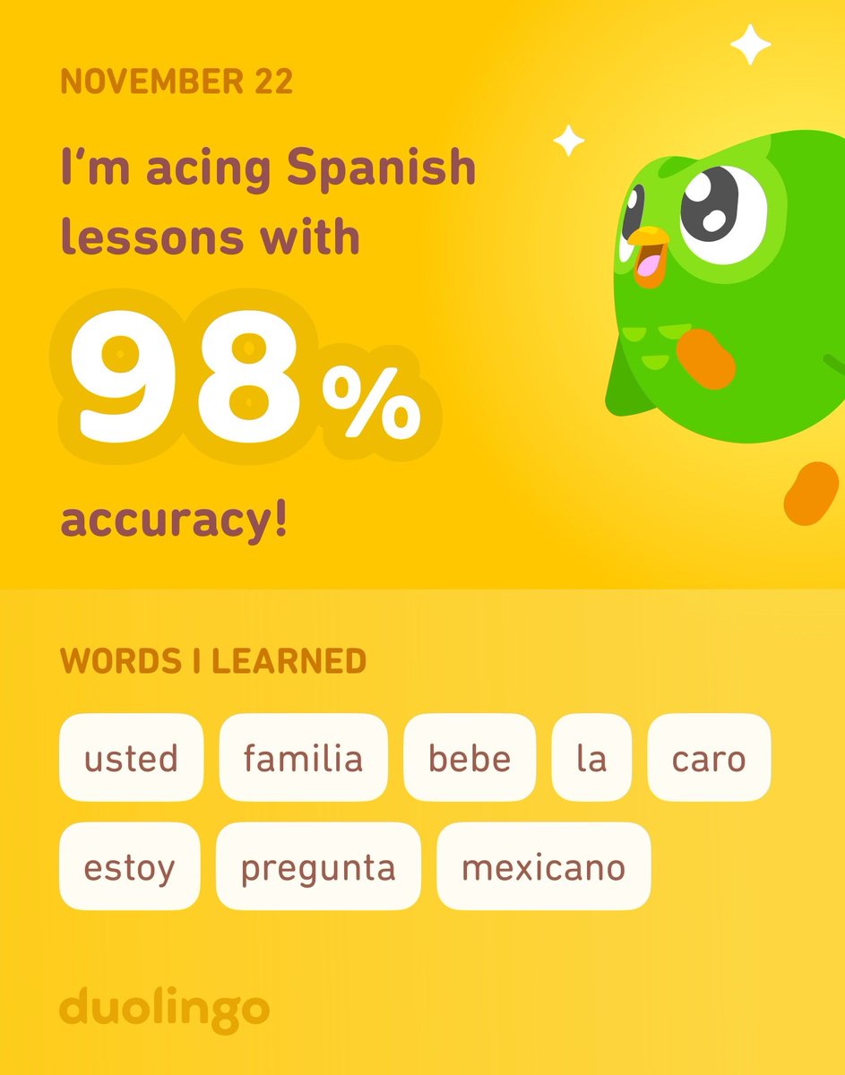 MewfaceLS's tweet image. I’m learning Spanish on Duolingo! It’s free, fun, and effective.