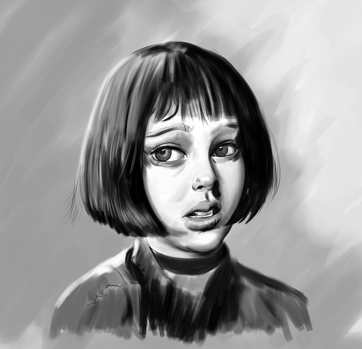 MidKidArts's tweet image. A face sketch that turned into a value study.
