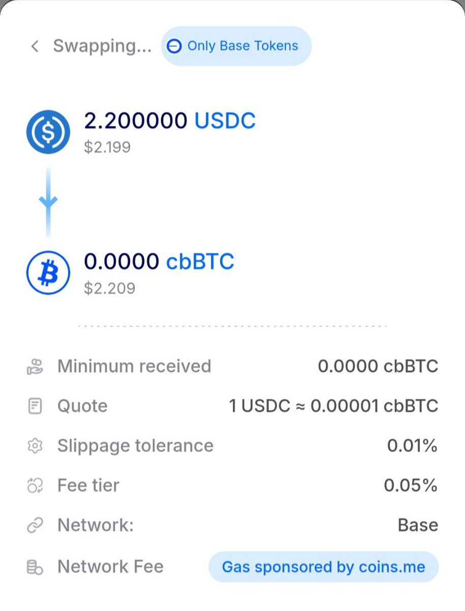ZoNaveen's tweet image. Day 44 of SIP in cbBTC (BTC) , Using coins.me .

@coinsme_HQ @P2Pdotme

#SIP #coinsdotme #p2pdotme