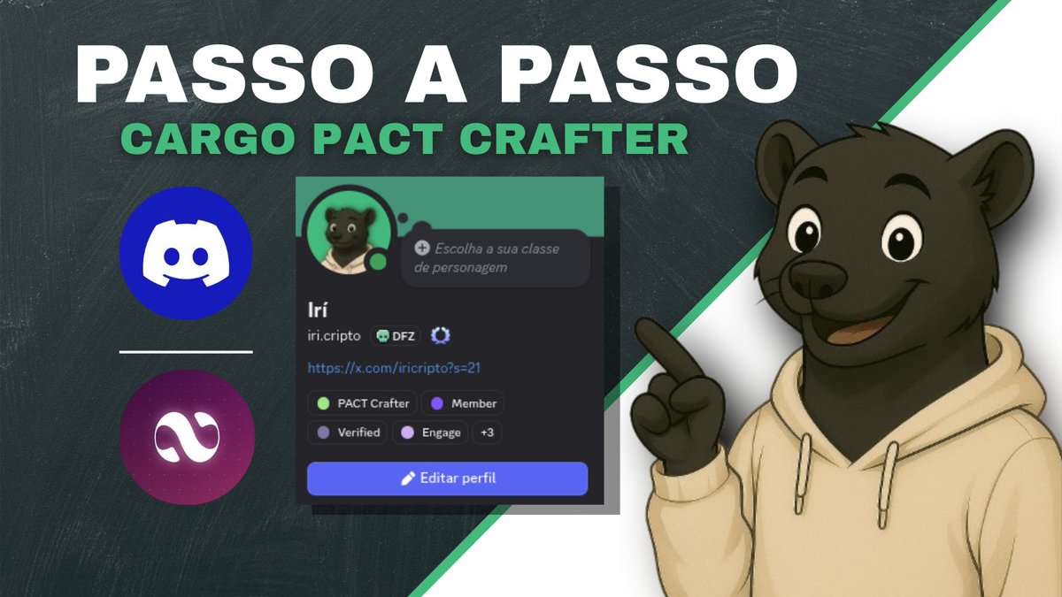 IriCripto's tweet image. JÁ SABIA DESSA? CARGO NA PACT 👀

Ontem à noite dei uma pesquisada e resolvi trazer um PASSO A PASSO de como pegar o cargo de PACT CRAFTER no discord da @Pact_Swap 

1⃣ Acesse o discord - &amp;gt; discord.gg/uNfZGkw5
2⃣ Conecte seu twitter em #commands - &amp;gt; use /set twitter 
3⃣…