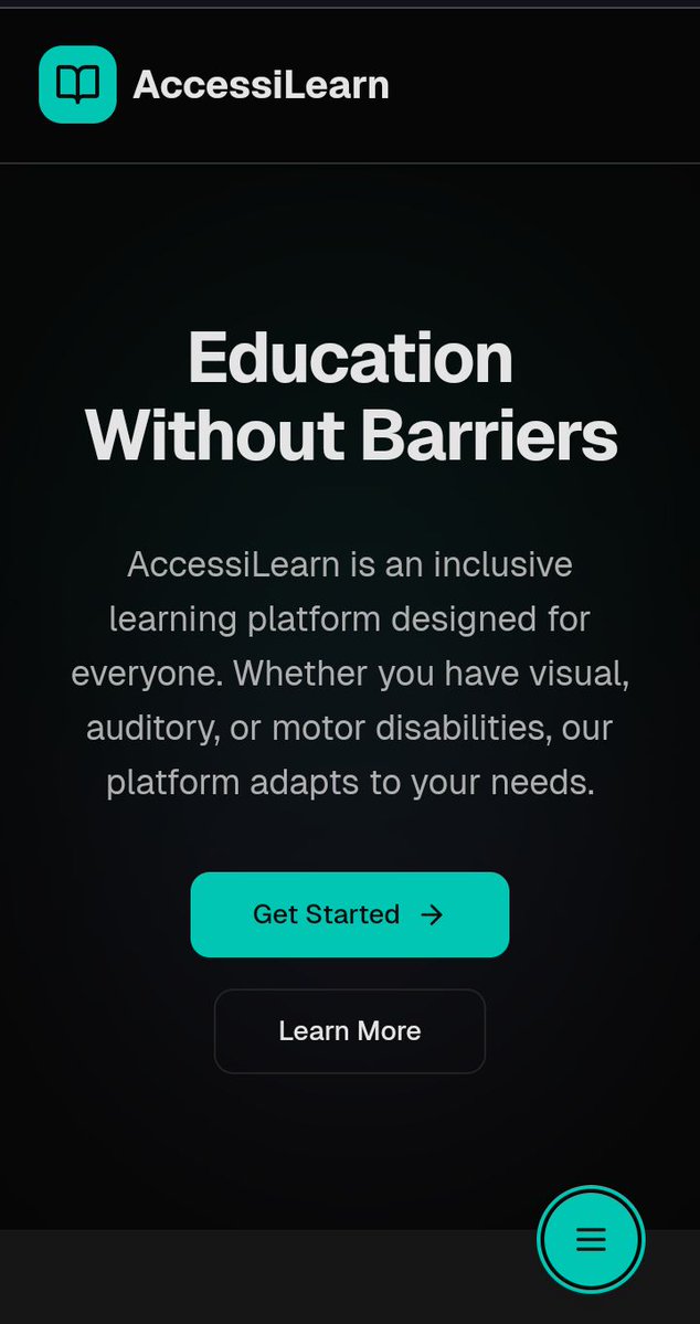 CodesNum80638's tweet image. Just submitted AccessiLearn for the #CodematicHackathon 🚀

An accessibility-first platform with:
Voice Nav •  Speech-to-Text •  Sign Language •  ✨ WCAG tools

Making education truly inclusive.
👇 accessilearn.vercel.app

@Codematic_io @GoogleCloudTech #Accessibility #EdTech