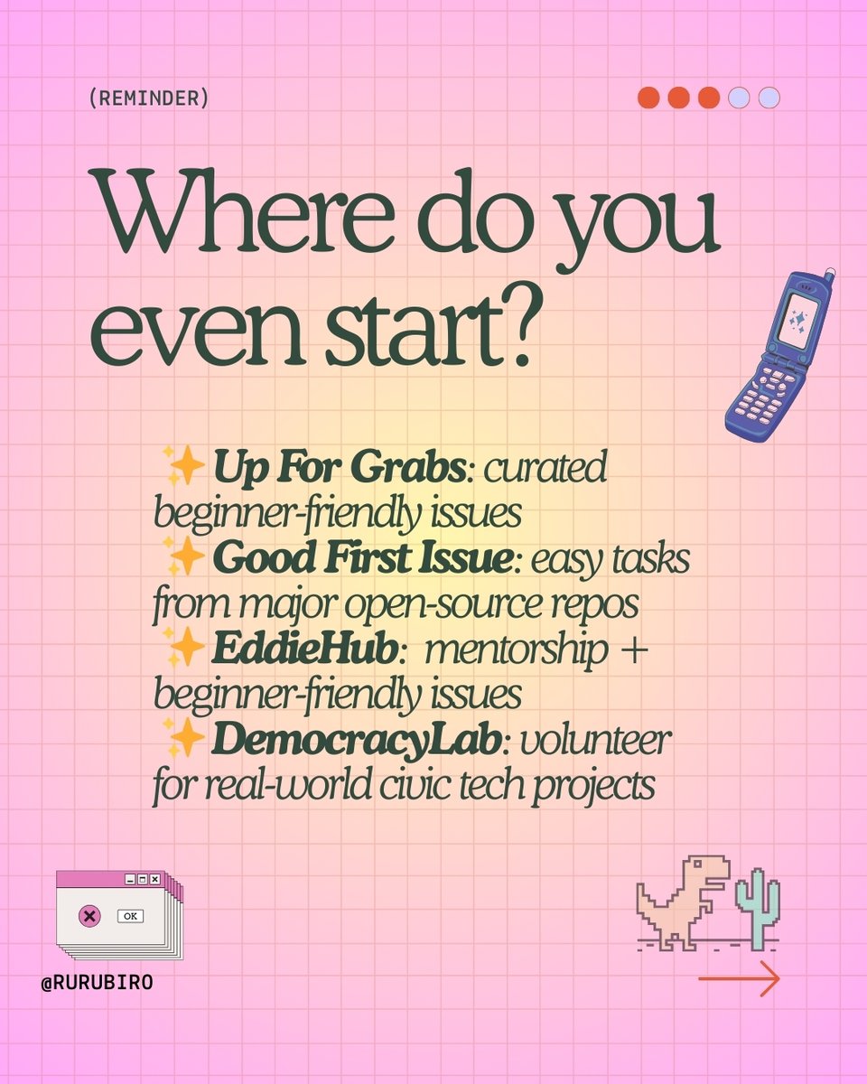 rurubirox's tweet photo. Open source is your ticket into tech.

No gatekeepers.
No permission needed.
Just start.
#opensource #goodfirstissue #RenderATL #RenderATL2026 https://t.co/d12cIVLox3