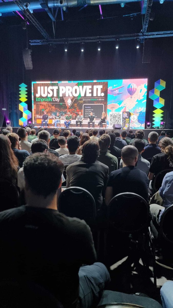 ethernal_tech's tweet image. EthProofs Day was the clear highlight of @EFDevcon Buenos Aires.

@drakefjustin’s live demo: proving Ethereum in real time.
@jbaylina shared vision for @ziskvm.

Hats off to @eth_proofs.

See you next year!

#EthProofsDay #DevconnectARG @ethereum  @ethereumfndn