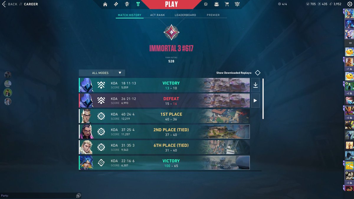 1-1 week premier invite

15-16 vs <a href="/geneiryodanvlr/">Genei Ryodan</a> 
13-10 vs <a href="/k9lyos_val/">k9lyos</a> &amp; co