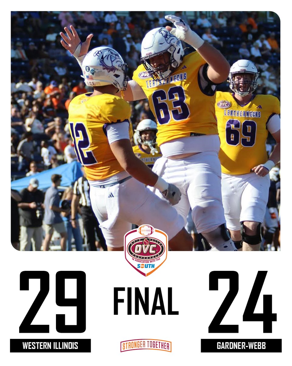 𝗥𝗢𝗔𝗗 𝗪𝗜𝗡 to close out the regular season!

<a href="/WIUFootball/">Western Illinois Football</a> fends off a late surge from Gardner-Webb as the Leathernecks match last season’s win total with a  thrilling victory in Boiling Springs 👏

#GoNecks | #OVCBigSouthFB