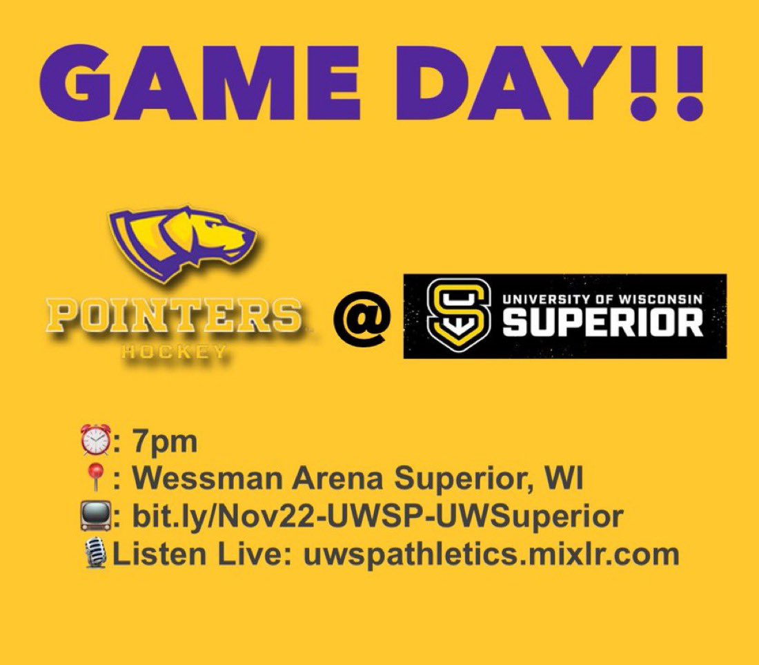 It all starts with The Pointer Hockey Pregame Show at 6:40p <a href="/Tweaver19/">Tom Weaver</a> and I will break down tonight’s matchup, news and notes from the D3 hockey world.  Please join us on our digital platform! ⬇️⬇️