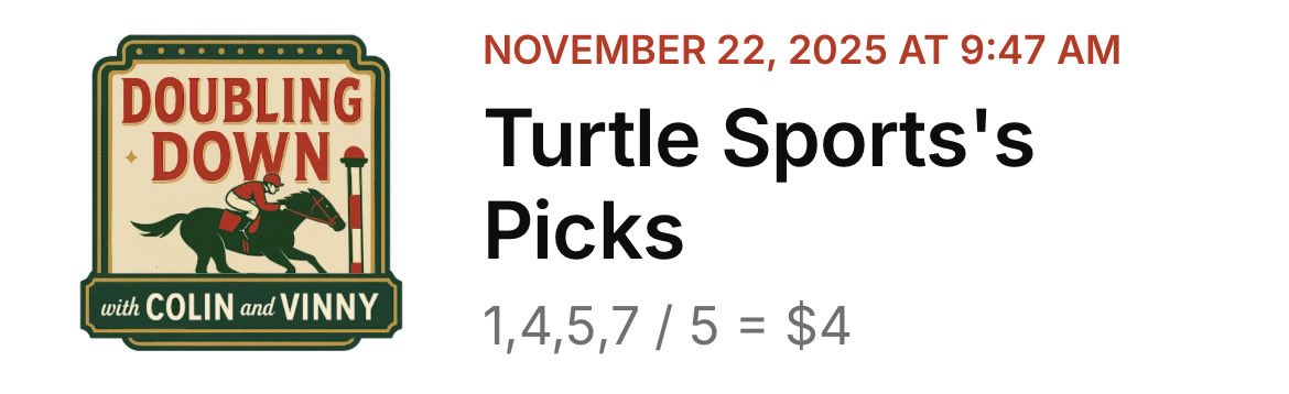 Our official Doubling Down entry for today! Thanks as always to <a href="/csheehan45/">Colin Sheehan 🐴</a> for putting on this outstanding contest