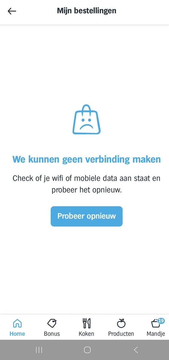 birgit2021's tweet image. Start nieuwe bestelling....ik zou 
wel willen @albertheijn maar er zijn,  zoals bijna elke week, weer problemen met jullie app.
Halverwege gebeurt dit weer. 🙄
Wanneer fixen jullie dit eens?