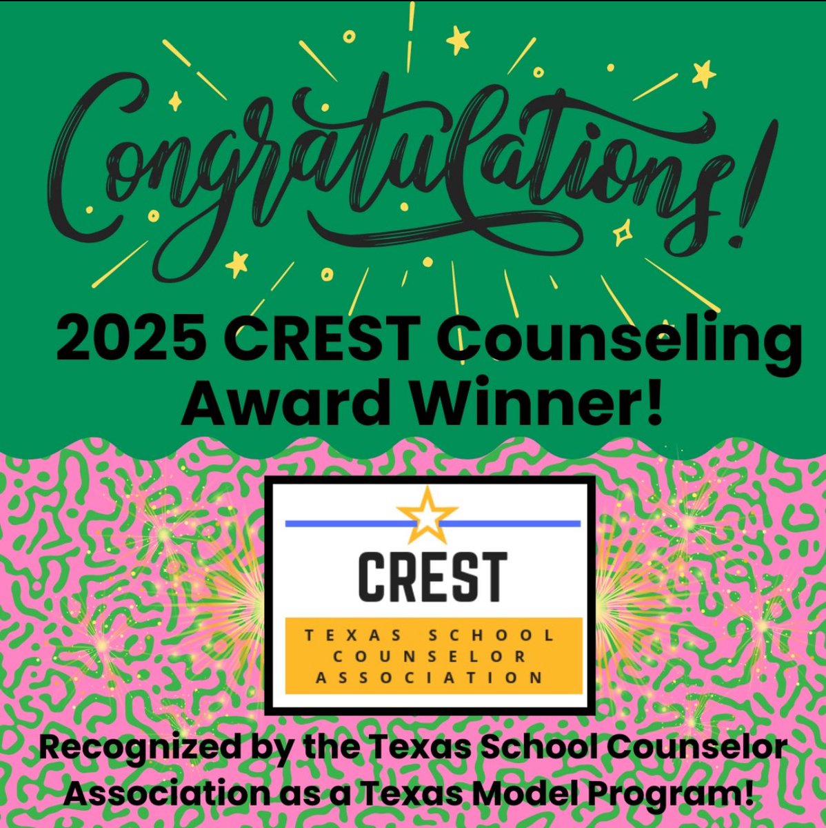 sms_jaguars's tweet photo. Celebrate with us! 🎉
Our Sartartia counselors continue to shine—earning the CREST Award for four straight years and being recognized with the Leadership Award this year.
We are so proud of your dedication and leadership! https://t.co/ZguR9LreW8