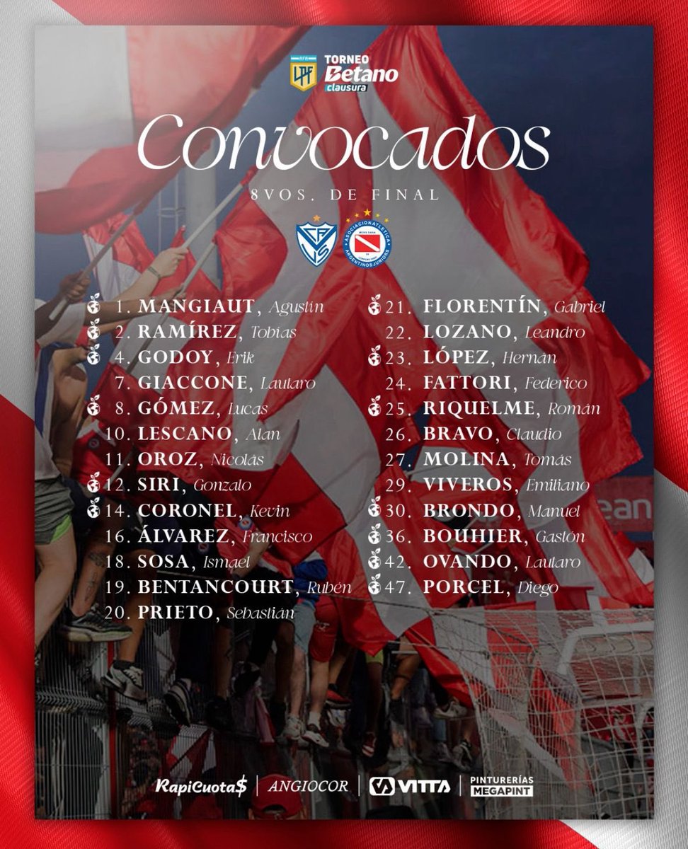 #AAAJ Matchday

🏆 <a href="/LigaAFA_Eng/">Liga Profesional Eng</a> / Round of 1️⃣6️⃣
🆚 Vélez Sarsfield
🏟️ José Amalfitani Stadium
⏱️ 8:00PM 🇦🇷  / 00:00PM 🇩🇪 
⚖️ Andrés Merlos
📺 ESPN Premium