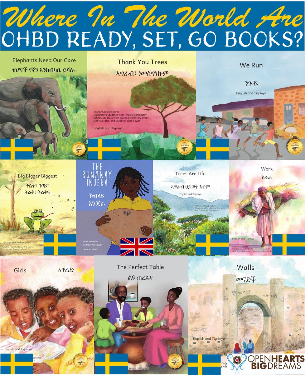 Tack så mycket to our amazing readers in Sweden! We’re thrilled to see so many of our titles headed to your readers in Amharic and Tigrinya, two of Ethiopia’s most commonly spoken languages. Thank you so much for supporting literacy in Ethiopian languages! Vi älskar dig