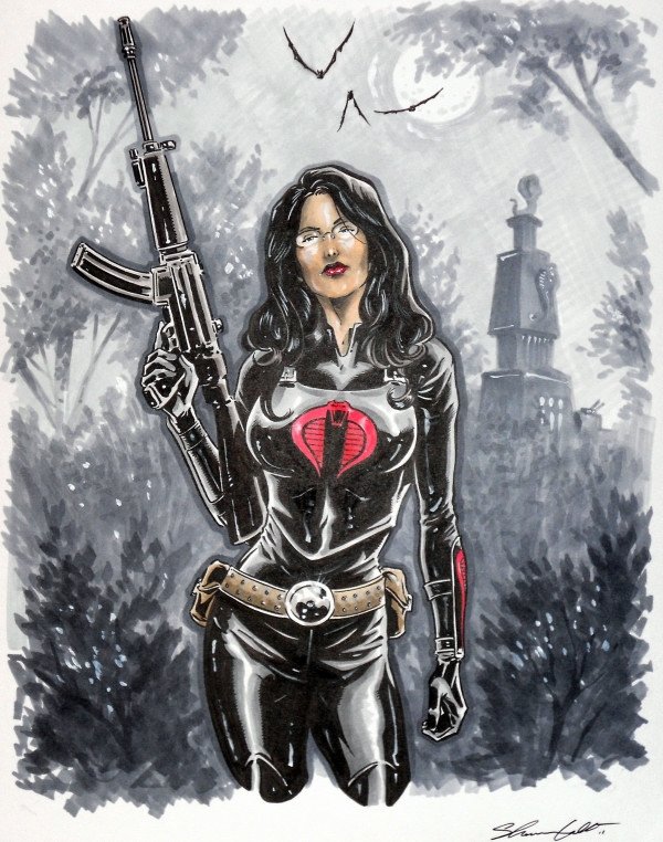 Jon_Thurmond's tweet image. This Baroness is the first fully rendered piece I got from Shannon Gallant. Stunning in person. #Joevember #GIJoe #ComicArt