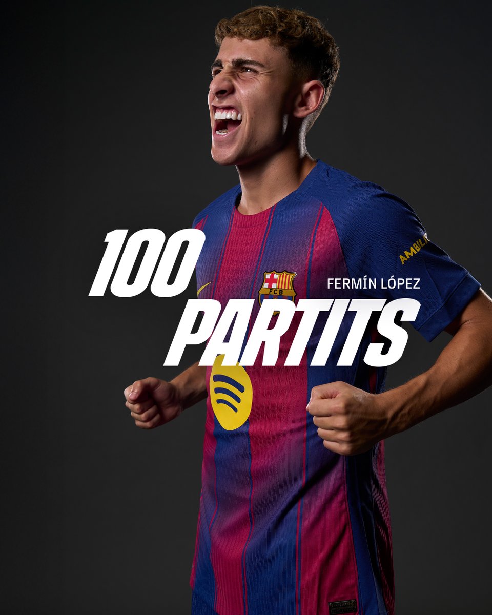 FCBarcelona_cat's tweet image. 100 partits com a blaugrana!
Enhorabona, Fermín! 👏
