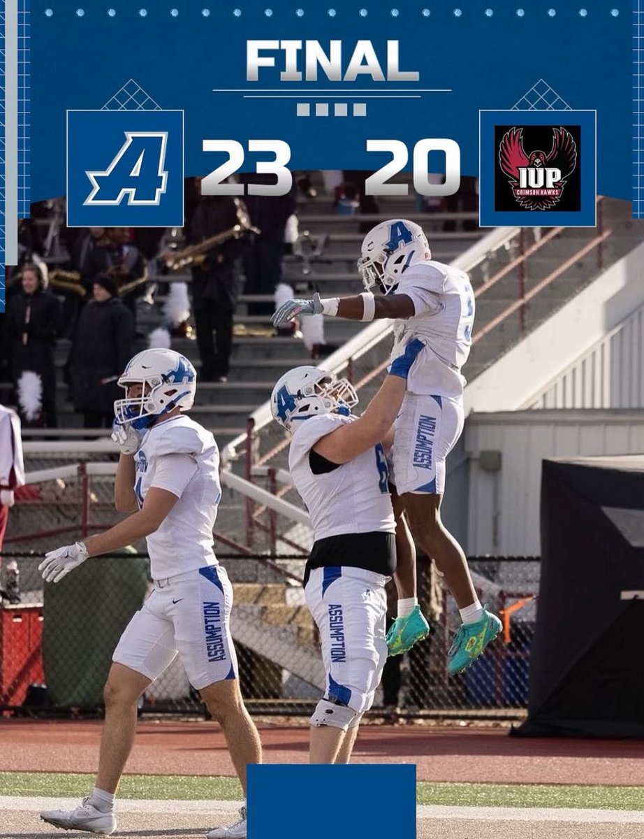 AssumptionFB's tweet image. Hounds Win! With that win we will be moving on to the second round of the NCAA Playoffs! #𝘼𝘿𝙑𝘼𝙉𝙏𝘼𝙂𝙀