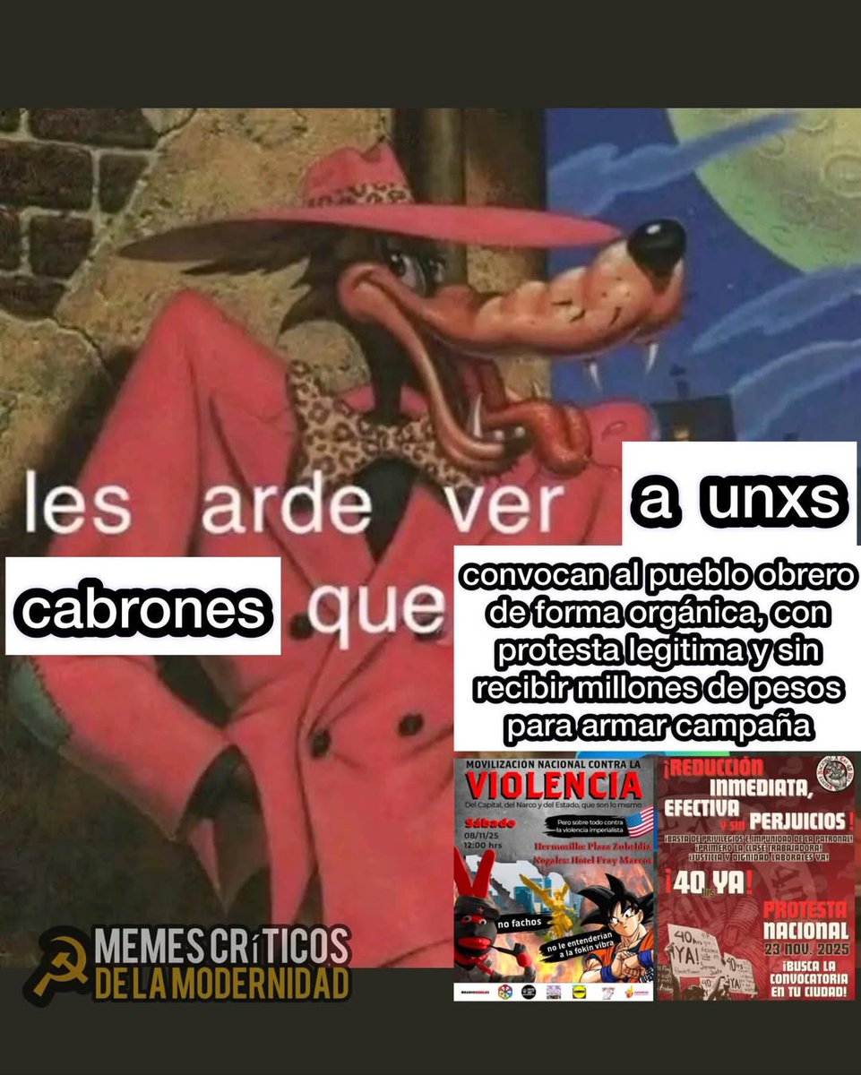 Les arde ver a unxs cabrones que convocan al pueblo obrero de forma orgánica, con protesta legítima y sin andar pagando millones de pesos para armar campaña.

Nos vemos mañana.
#40horasYA