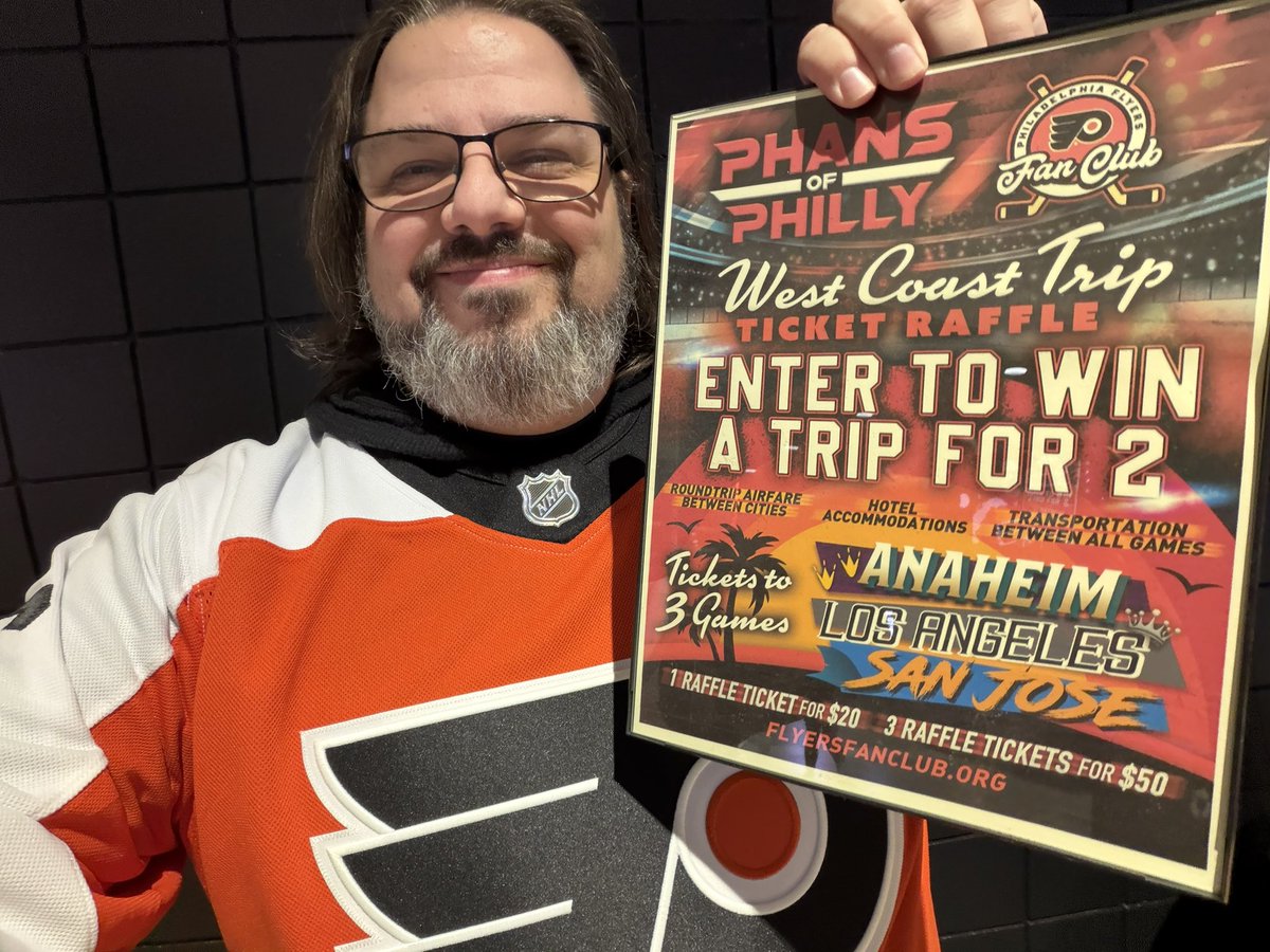 Come see me at <a href="/FlyersFanClubPA/">Philadelphia Flyers Fan Club</a>  table near Section 117/118    Learn how you can win a signed Zegras jersey or a Trip to California with <a href="/PhansofPhilly/">Phans of Philly - Road Game Tailgates & Travel!</a>   Stop by and say Hi. The Fan Club has a lot of fun events coming up too.