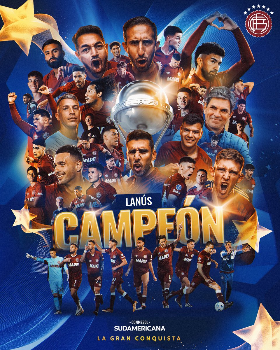 🇱🇻 ¡CAMPEÓN! <a href="/clublanus/">Club Lanús</a>, otra vez dueño de #LaGranConquista: ganó su segunda CONMEBOL #Sudamericana.