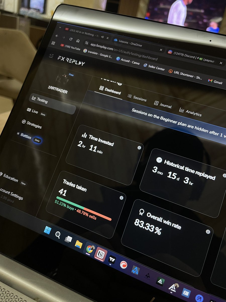 AnassSrifyy's tweet image. Even when you are in profit don’t forget to Backtest , new week new opportunity traders 🙌🏻