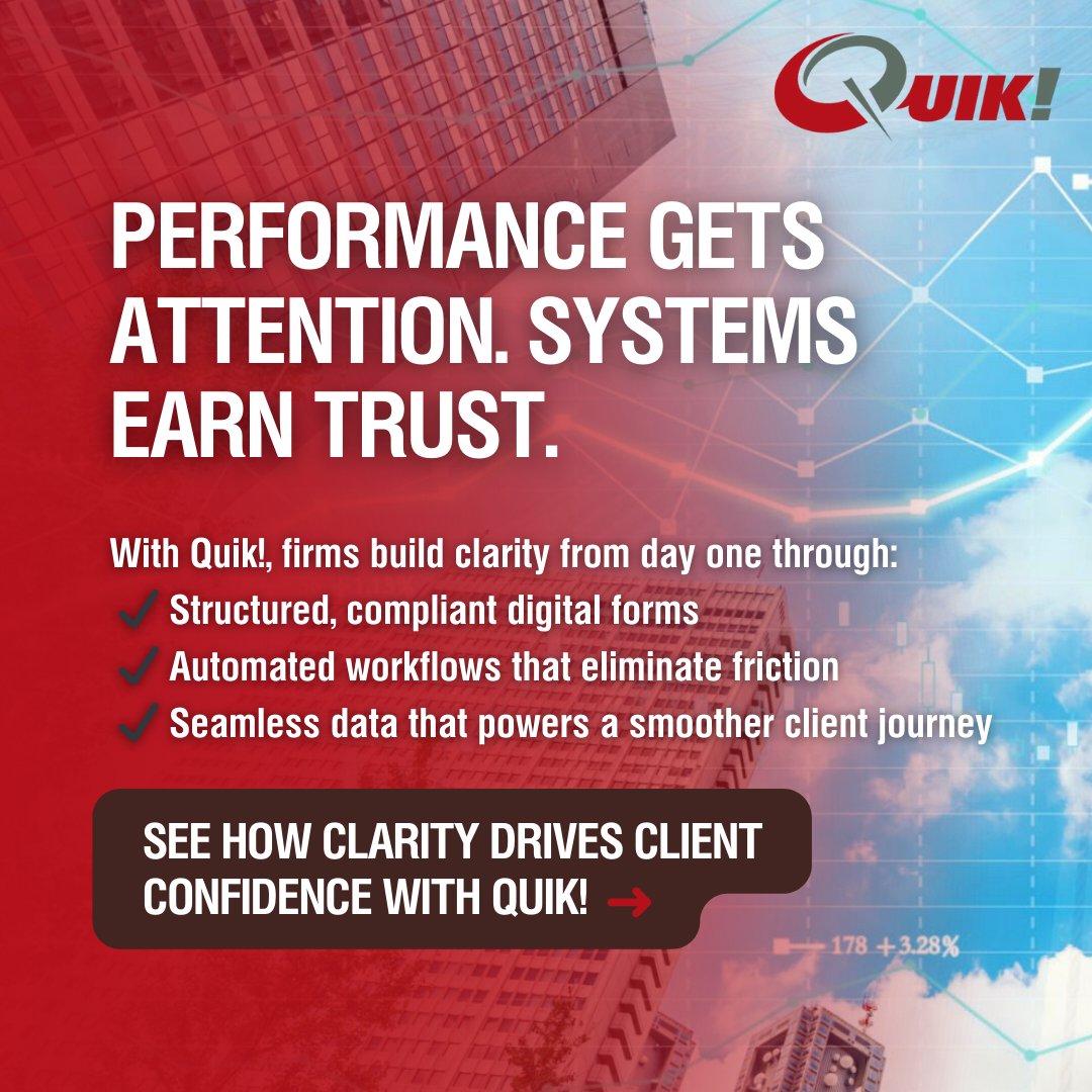 QuikForms's tweet image. 🔑 Trust isn’t built on returns; it’s built on clarity.
 Clients notice chaos, not just performance.
 Quik! helps you automate forms &amp;amp; workflows for a seamless experience.

👉 quikforms.com

#fintech #wealthmanagement #advisortech #automation #clientexperience